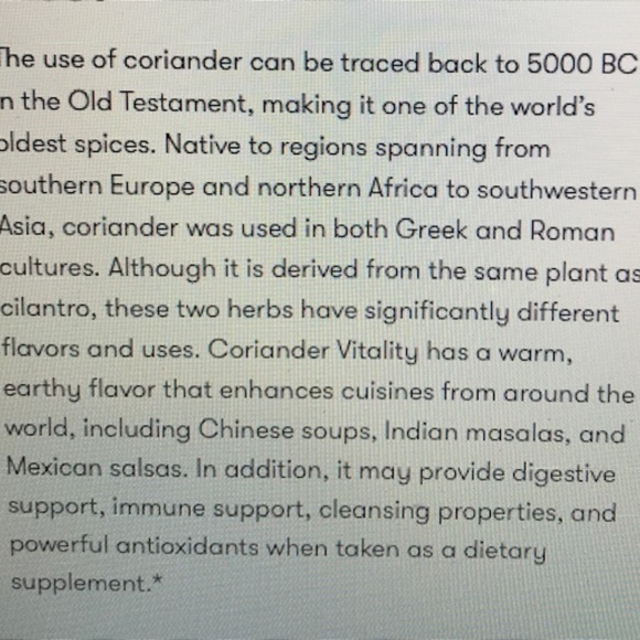 Coriander - Young Living - Unopened - Picture 2 of 2